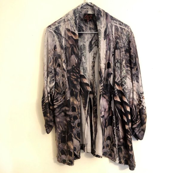 Open Cardigan Duster 3x Sublimation Jungle Print - Picture 1 of 4